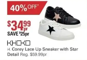 Harris Scarfe Khoko Corey Lace Up Sneaker with Star Detail offer