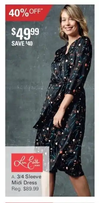 Harris Scarfe Leona Edmiston 3/4 Sleeve Midi Dress offer