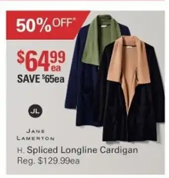 Harris Scarfe Jane Lamerton Spliced Longline Cardigan offer