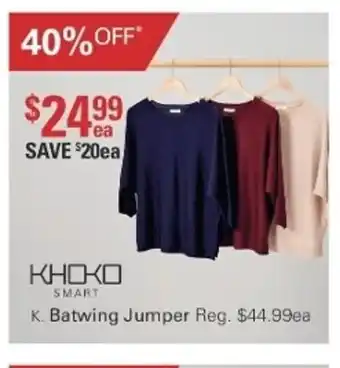 Harris Scarfe Khoko Batwing Jumper offer