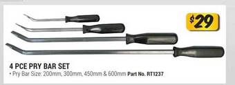 4 pce pry bar set