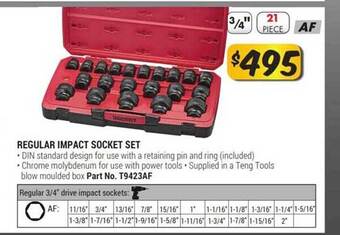 Teng Tools Regular impact socket set offer