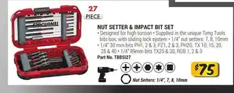 Teng Tools Nut setter & impact bit set offer