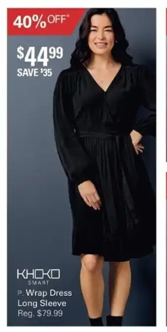 Harris Scarfe Khoko Wrap Dress Long Sleeve offer