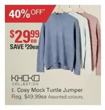 Harris Scarfe Khoko Cosy Mock Turtle Jumper offer