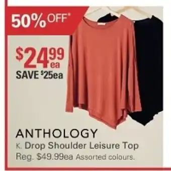 Anthology Drop Shoulder Leisure Top