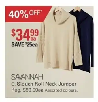 Harris Scarfe Savannah Slouch Roll Neck Jumper offer