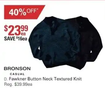 Harris Scarfe Bronson Casual Fawkner Button Neck Textured Knit offer