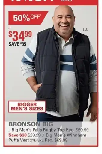 Harris Scarfe Bronson Big Big Men's Falls Rugby Top offer