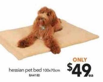 Cheap as Chips Hessian pet bed offer