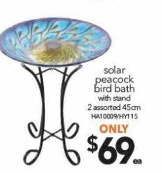 Cheap as Chips Solar peacock bird bath offer