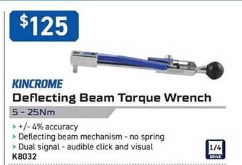 Deflecting beam torque wrench