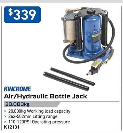 Airhydraulic bottle jack offer at Kincrome