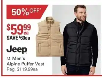 Harris Scarfe Jeep Men's Alphine Puffer Vest offer