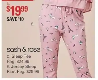 Harris Scarfe Sash & Rose Jersey Sleep Pant offer