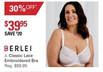 Harris Scarfe Berlei Classic Lace Embroidered Bra offer