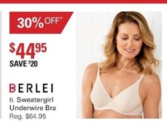 Harris Scarfe Berlei Sweatergirl Underwire Bra offer