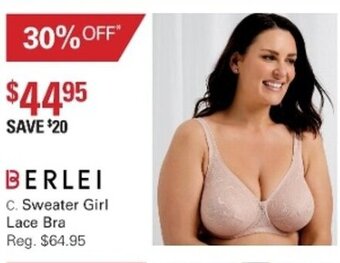 Harris Scarfe Berlei Sweater Girl Lace Bra offer