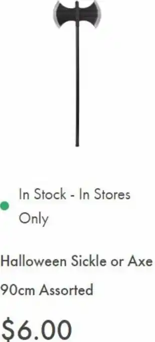 The Reject Shop Halloween Sickle Or Axe 90cm Assorted offer