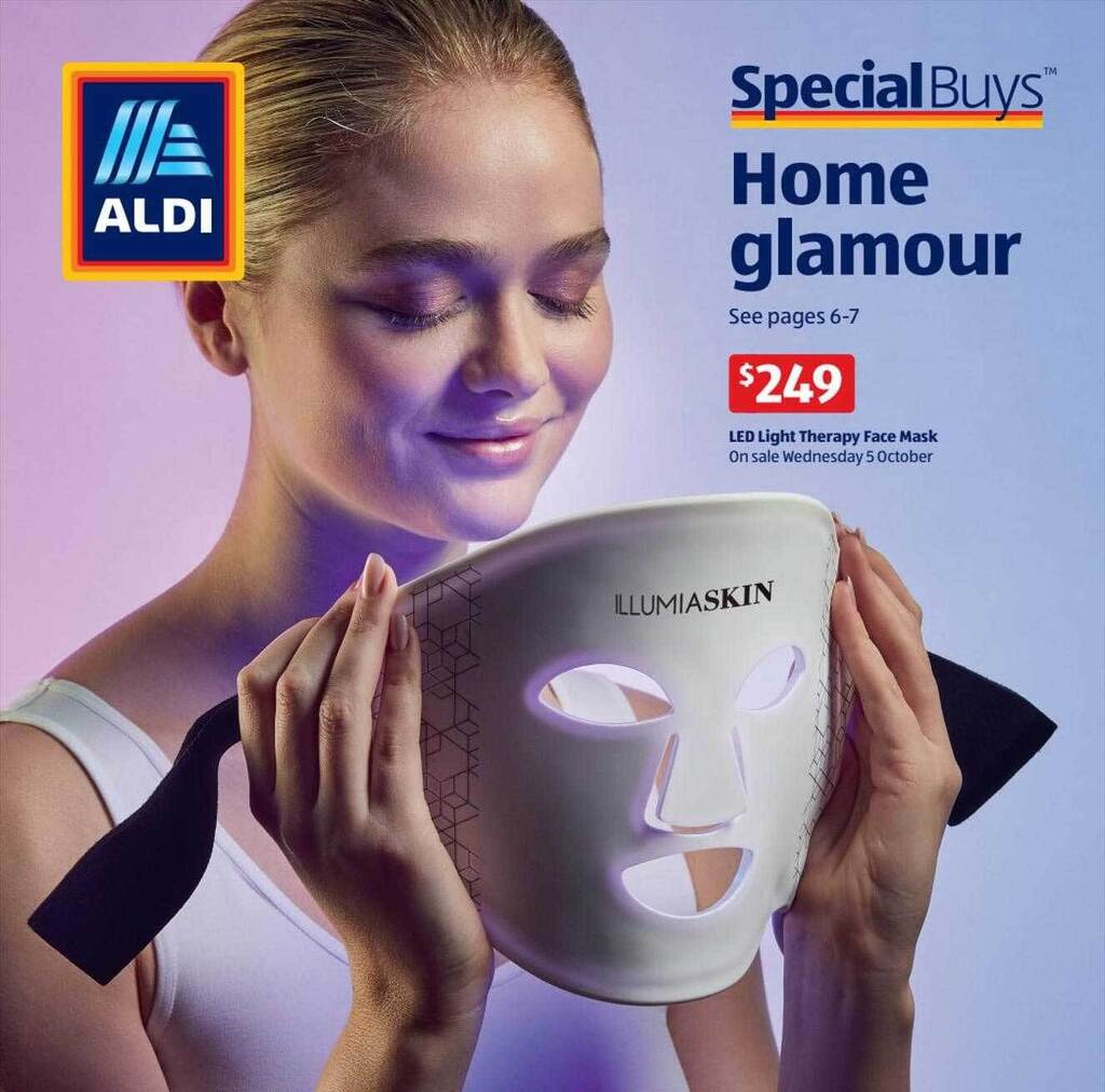 Led light therapy face mask offer at ALDI