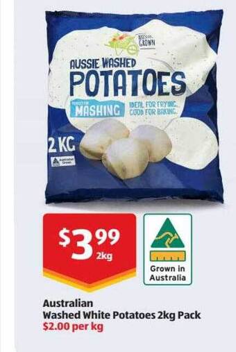 ALDI Australian washed white potatoes offer