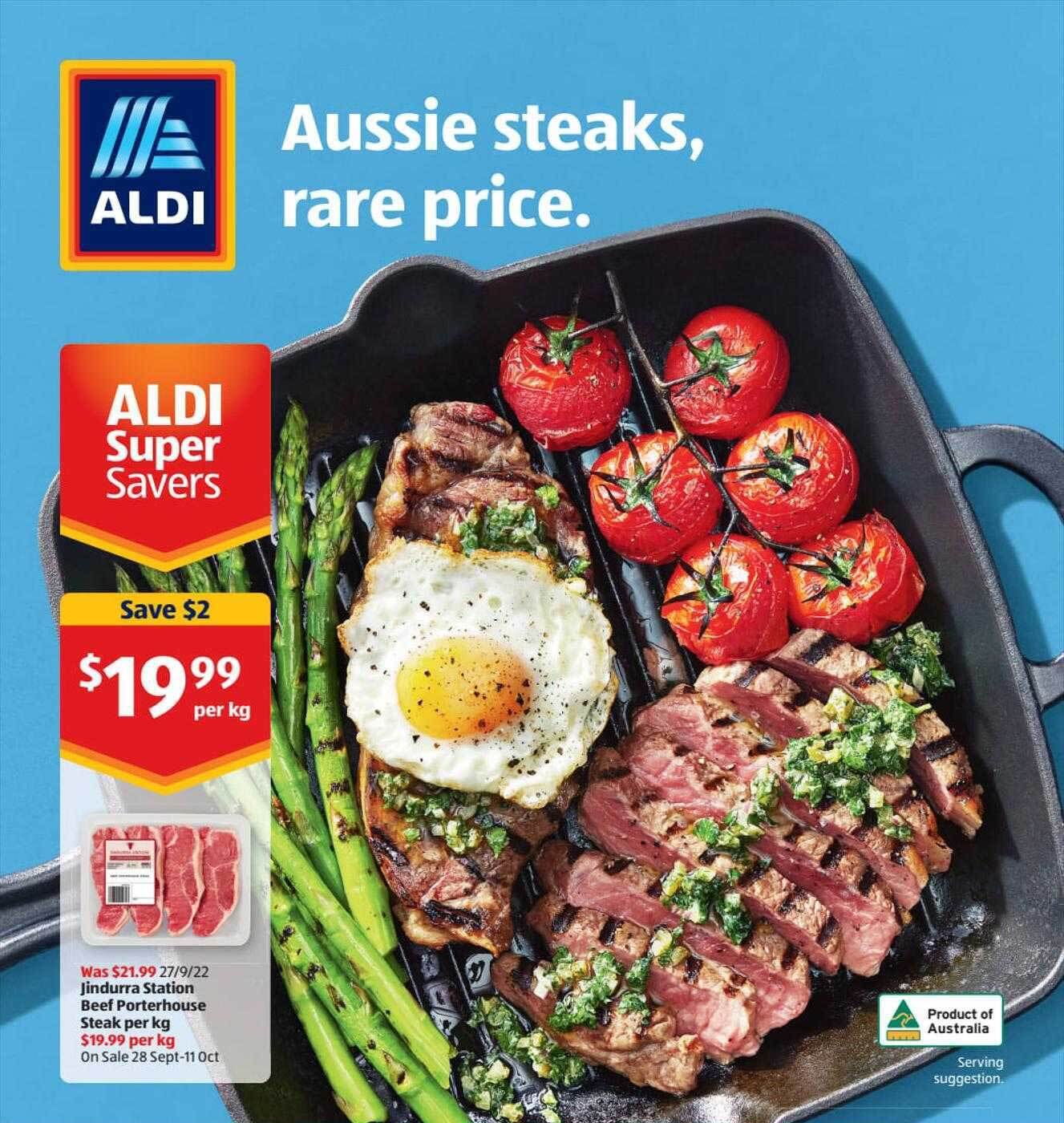 Jindurra station beef porterhouse steak offer at ALDI
