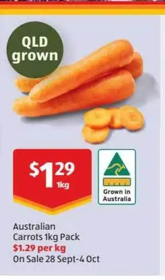ALDI Australian carrots pack offer