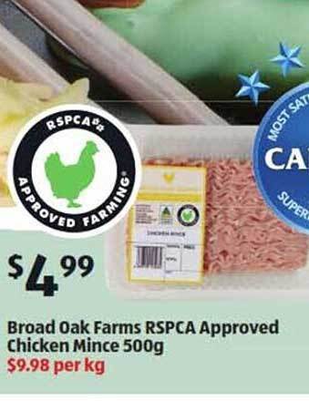 ALDI Broad oak farms rspca approved chicken mince offer