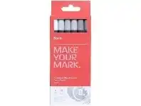 Officeworks Born Aquarelle Brush Markers 6 Pack Grey offer