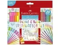 Officeworks Faber-Castell Pastel & Neon Inspiration Set 20 Pack offer