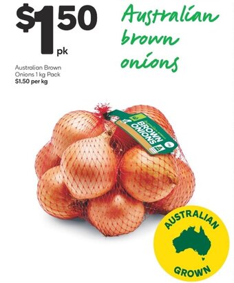 Woolworths Australian Brown Onions 1kg offer