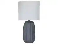LivingStyles Benjy Ceramic Base Table Lamp, Large, Grey offer