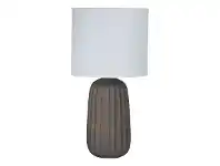 LivingStyles Benjy Ceramic Base Table Lamp, Large, Taupe offer
