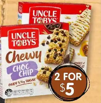 Uncle tobys chewy choc chip
