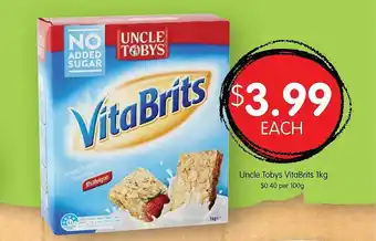 Spudshed Uncle tobys vitabrits offer
