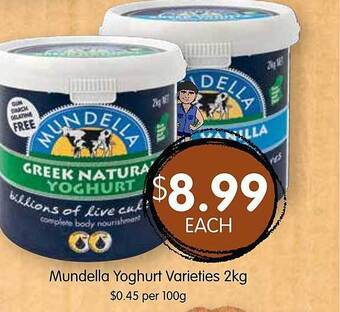 Spudshed Mundella yoghurt varieties offer