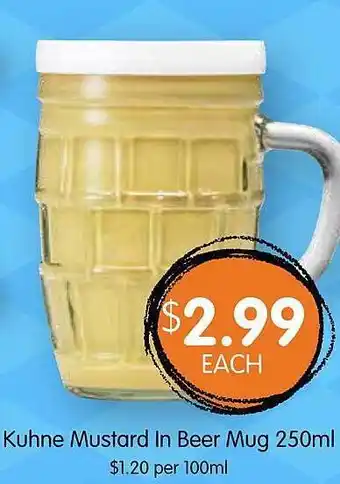Spudshed Kuhne mustard in beer mug offer
