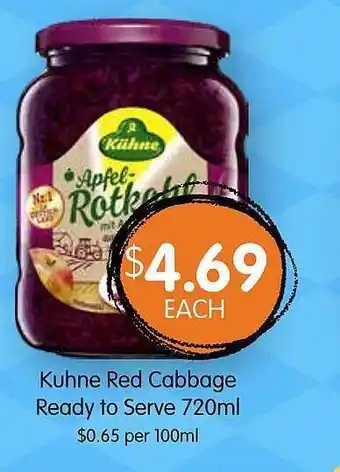 Spudshed Kuhne red cabbage ready to serve offer
