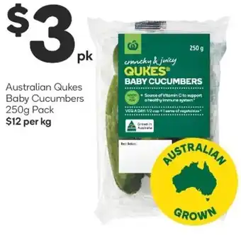Australian Qukes Baby Cucumbers 250g