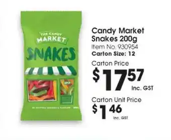 Campbells Wholesale Candy market snakes offer