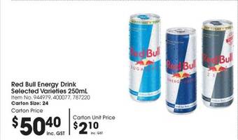 Campbells Wholesale Red bull energy drink selected varieties offer