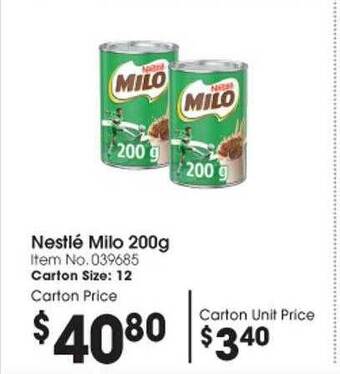 Campbells Wholesale Nestlé milo offer