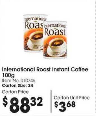 International roast instant coffee