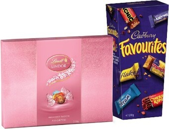 IGA Cadbury favourites or lindt lindor gift box 232-570g selected varieties offer