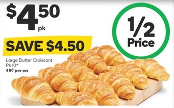 Woolworths Large Butter Croissant Pk 10 offer