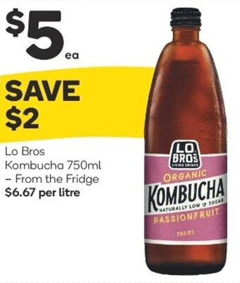 Woolworths Lo Bros Kombucha 750ml offer
