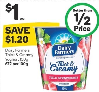 Woolworths Dairy Farmers Thick & Creamy Yoghurt 150g offer