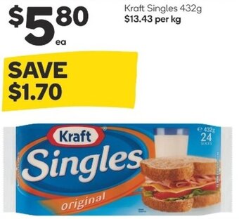 Woolworths Kraft Singles 432g offer