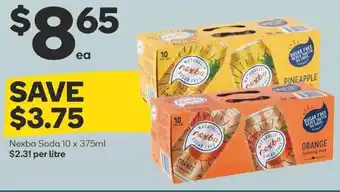 Woolworths Nexba Soda 10x375ml offer