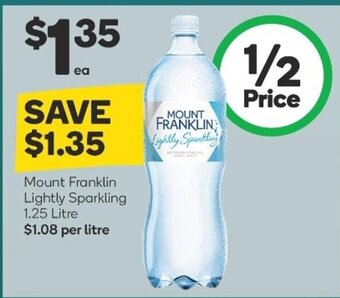Woolworths Mount Franklin Lightly Sparkling 1.25 Litre offer